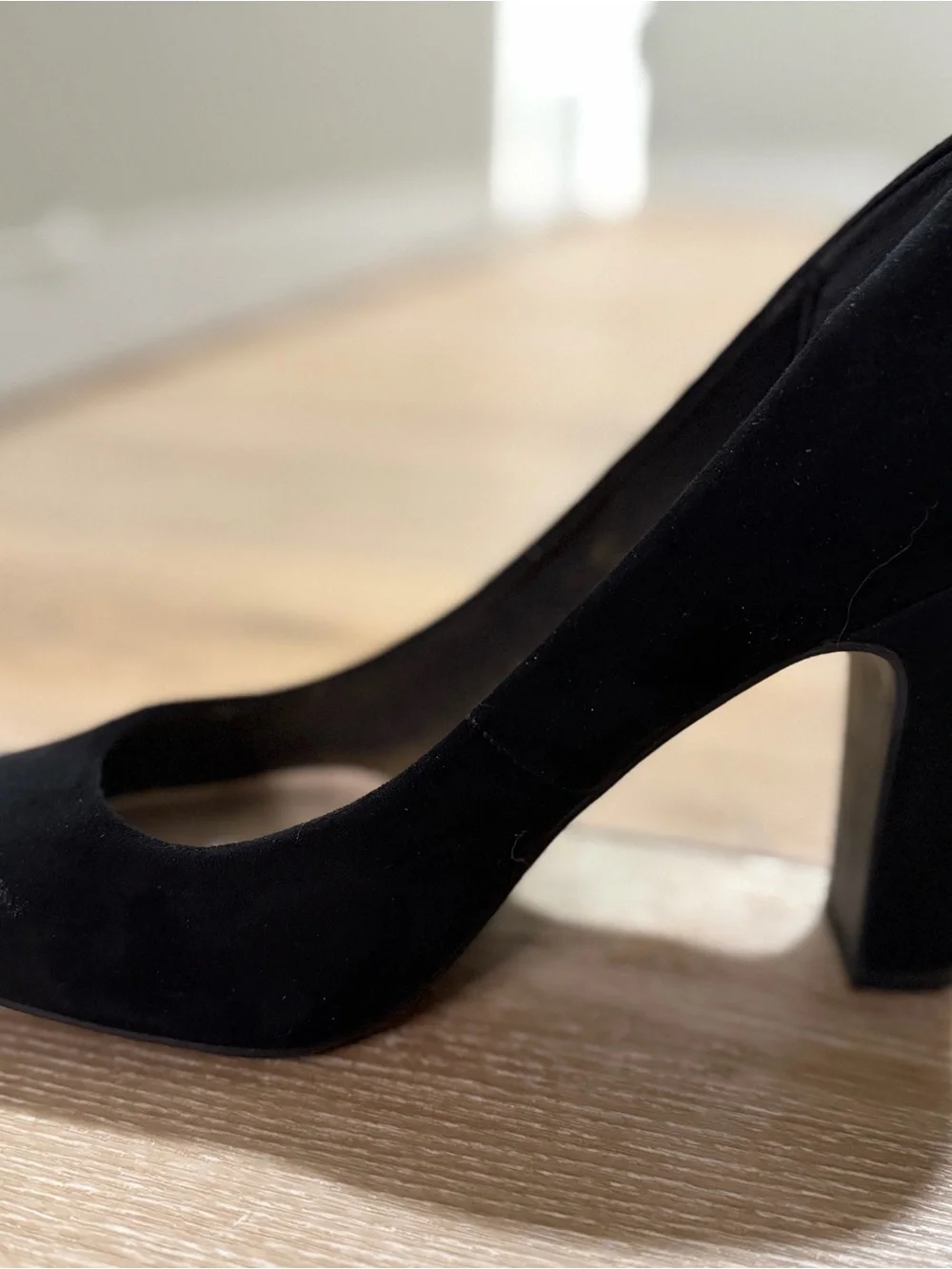 Fergalicious Black Pointed Toe Suede Pumps
